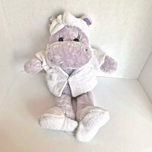 Ron Banafato Hippo Plush in Bathrobe Purple